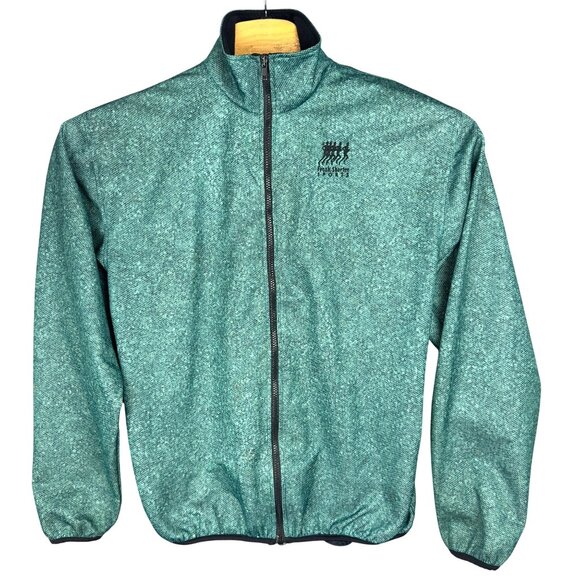 Vtg Frank Shorter Sports Jacket Men M Green Full-Zip High Collar Elastic Hem - Picture 1 of 10